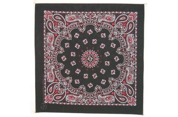 Image of Fox Outdoor Cotton Bandanna, Black, Red, and White Paisley, 83-35