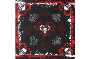 Image of Fox Outdoor Cotton Bandanna, Hearts and Skulls, 83-373