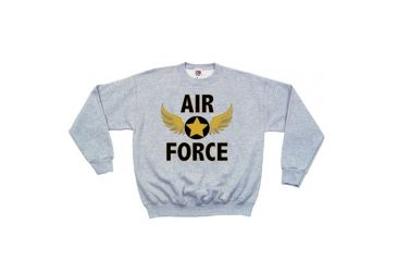 Image of Fox Outdoor Crewneck Sweatshirt, Air Force Wings - Grey, Small, 64-6717 S