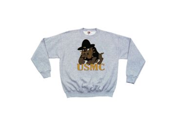 Image of Fox Outdoor Crewneck Sweatshirt, Marines Bulldog - Grey, Large, 64-666 L