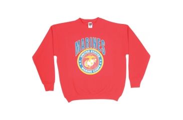 Image of Fox Outdoor Crewneck Sweatshirt, Marines Crest - Red - Color Imprint, Large, 64-665 L