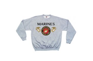 Image of Fox Outdoor Crewneck Sweatshirt, Marines Seal - Grey, Extra Large, 64-6652 XL