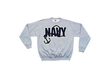 Image of Fox Outdoor Crewneck Sweatshirt, Navy Anchor - Grey, Large, 64-6771 L