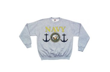 Image of Fox Outdoor Crewneck Sweatshirt, Navy Seal - Grey, Large, 64-6761 L