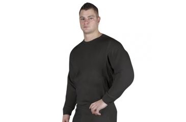 Image of Fox Outdoor ECWCS Extreme Cold Weather Polypropylene Underwear Tops - Crewneck Top, Black, Small, 64-93 BL S