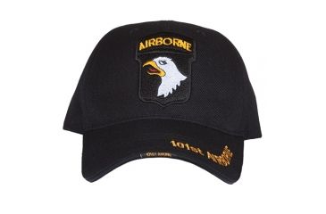 Image of Fox Outdoor Embroidered Military Ball Cap, 101st Airborne HD Division / Black, 78-4413