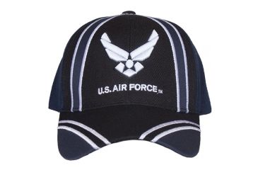 Image of Fox Outdoor Embroidered Military Ball Cap, Air Force Recon / Navy with Black, 78-428