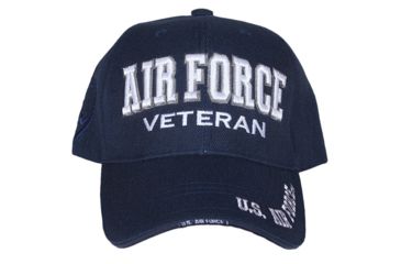 Image of Fox Outdoor Embroidered Military Ball Cap, Air Force Veteran with Shadow / Navy, 78-553