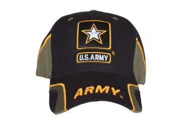 Image of Fox Outdoor Embroidered Military Ball Cap, Army Force / Black with OD, 78-454
