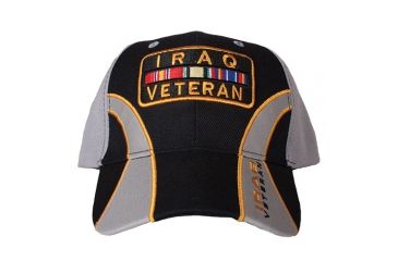 Image of Fox Outdoor Embroidered Military Ball Cap, Iraq Veteran Guard / Grey with Black, 78-4542