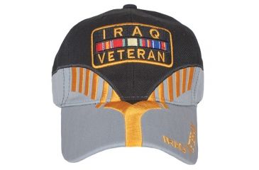 Image of Fox Outdoor Embroidered Military Ball Cap, Iraq Veteran Heritage / Black with Grey, 78-4423