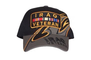 Image of Fox Outdoor Embroidered Military Ball Cap, Iraqi Veteran Shark Fin / Black with Grey, 78-4541