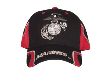 Image of Fox Outdoor Embroidered Military Ball Cap, Marines Force / Back wit Red, 78-456