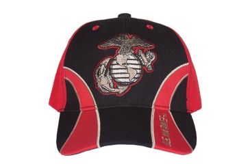 Image of Fox Outdoor Embroidered Military Ball Cap, Marines Guard / Red with Black, 78-416
