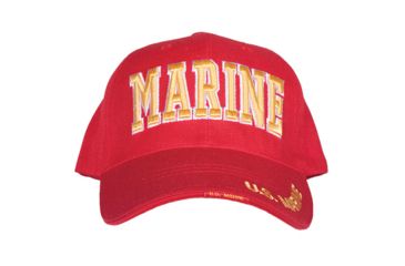 Image of Fox Outdoor Embroidered Military Ball Cap, Marines High Definition Branch / Red, 78-515