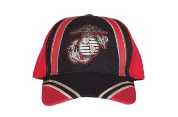 Image of Fox Outdoor Embroidered Military Ball Cap, Marines Recon / Red with Black, 78-426