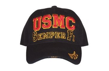 Image of Fox Outdoor Embroidered Military Ball Cap, USMC High Definition Branch / Black, 78-517