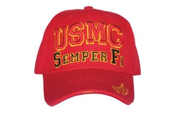 Image of Fox Outdoor Embroidered Military Ball Cap, USMC High Definition Branch / Red, 78-516