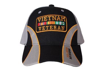 Image of Fox Outdoor Embroidered Military Ball Cap, Vietnam Veteran Guard / Grey with Black, 78-4522