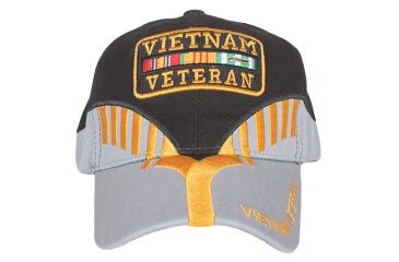 Image of Fox Outdoor Embroidered Military Ball Cap, Vietnam Veteran Heritage / Black with Grey, 78-4422