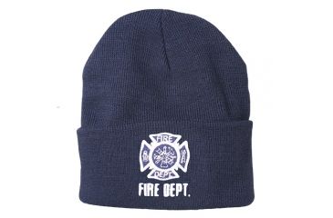 Image of Fox Outdoor Embroidered Watch Cap, Fire Dept. / Navy with White Logo, 71-385