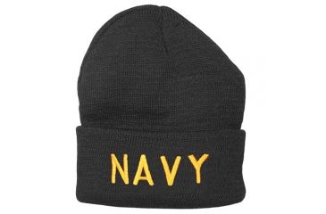 Image of Fox Outdoor Embroidered Watch Cap, Navy / Black with Gold Text, 71-33
