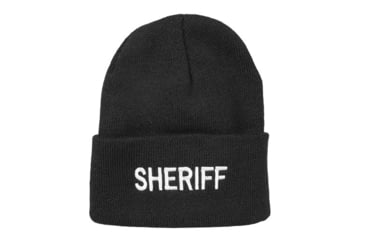 Image of Fox Outdoor Embroidered Watch Cap, Sheriff / Black with White Text, 71-29
