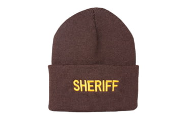 Image of Fox Outdoor Embroidered Watch Cap, Sheriff / Brown with Gold Text, 71-295