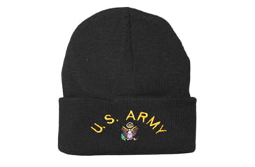 Image of Fox Outdoor Embroidered Watch Cap, US Army / Black with Color Logo, 71-325