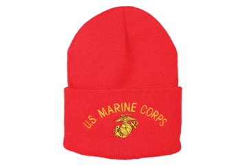 Image of Fox Outdoor Embroidered Watch Cap, US Marine Corps / Red with Color Logo, 71-346