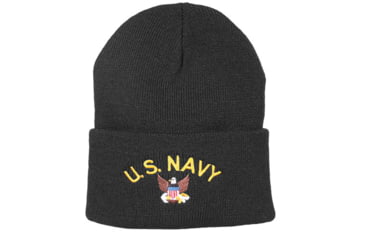 Image of Fox Outdoor Embroidered Watch Cap, US Navy / Black with Color Logo, 71-335