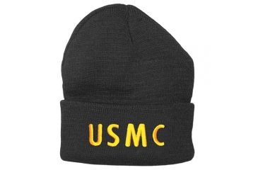 Image of Fox Outdoor Embroidered Watch Cap, USMC / Black with Gold Text, 71-34
