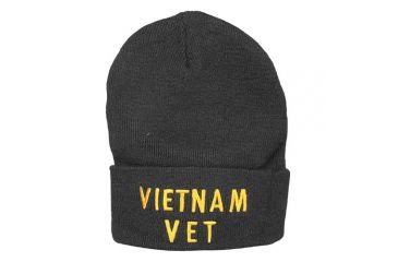 Image of Fox Outdoor Embroidered Watch Cap, Vietnam Vet / Black with Gold Text, 71-361