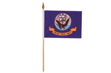 Image of Fox Outdoor Flags On Stick, Navy - 4in X 6in, 84-635