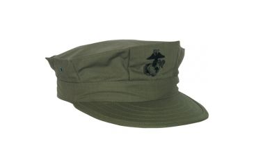 Image of Fox Outdoor Marine Cap, Olive Drab w/Emblem, Small, 74-105 S