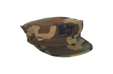 Image of Fox Outdoor Marine Cap, Woodland Camo w/Emblem, Extra Small, 74-145 XS