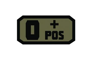 Image of Fox Outdoor Medical and Morale Patches, O Pos - Black/Olive Drab, 84P-046