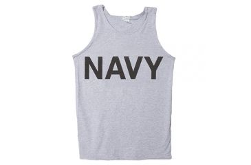 Image of Fox Outdoor Military Branch Imprinted Tank Top, Navy - Heather Grey, 3XL, 64-70 XXXL