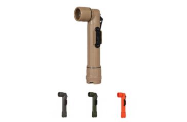 Image of Fox Outdoor Mini Anglehead Flashlight, Desert Tan, Foliage Green, Olive Drab, Orange