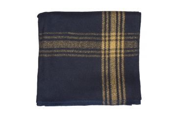 Image of Fox Outdoor Mustard-Striped Navy Wool Blanket, ., 818-12