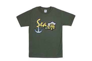 Image of Fox Outdoor Navy One-Sided Imprinted T-Shirt, Sea Bee Anchor / Olive Drab, Large, 63-950 L
