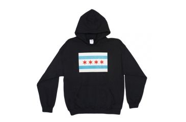 Image of Fox Outdoor Pullover Hoodie Sweatshirt, Chicago Flag - Black, Small, 64-8501 S