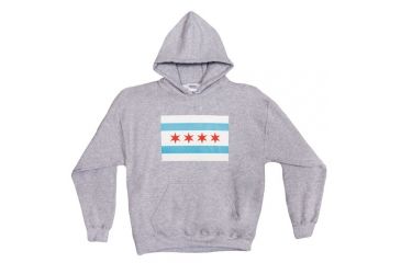 Image of Fox Outdoor Pullover Hoodie Sweatshirt, Chicago Flag - Grey, Small, 64-8502 S