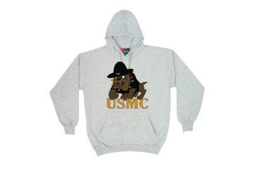 Image of Fox Outdoor Pullover Hoodie Sweatshirt, Marines Bulldog - Grey, 3XL, 64-8517 XXXL
