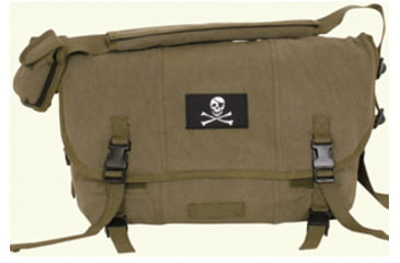 Image of Fox Outdoor Retro Courier Shoulder Bag, Olive Drab, Jolly Roger 099598430832
