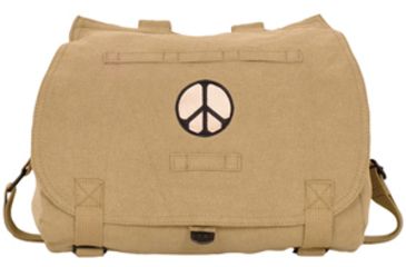 Image of Fox Outdoor Retro Hungarian Shoulder Bag, Khaki, Peace Sign 099598430986