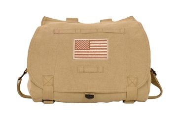 Image of Fox Outdoor Retro Hungarian Shoulder Bag, Khaki, USA Flag 099598430962
