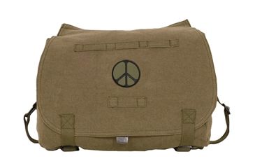 Image of Fox Outdoor Retro Hungarian Shoulder Bag, Olive Drab, Peace Sign 099598430948