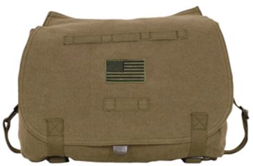 Image of Fox Outdoor Retro Hungarian Shoulder Bag, Olive Drab, USA Flag 099598430924