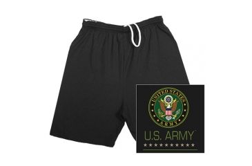 Image of Fox Outdoor Running Shorts - Men's, Large, Regular Inseam, U.S. Army Logo / Black, 64-7990 L